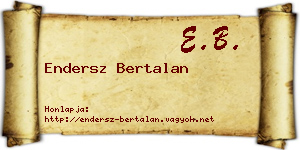 Endersz Bertalan névjegykártya