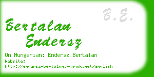 bertalan endersz business card